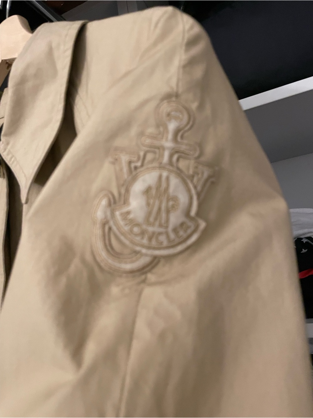 New Moncler Women’s Beige Trench Coat with Belt - Size 2 Dungeness Ling Coat - Picture 3 of 6